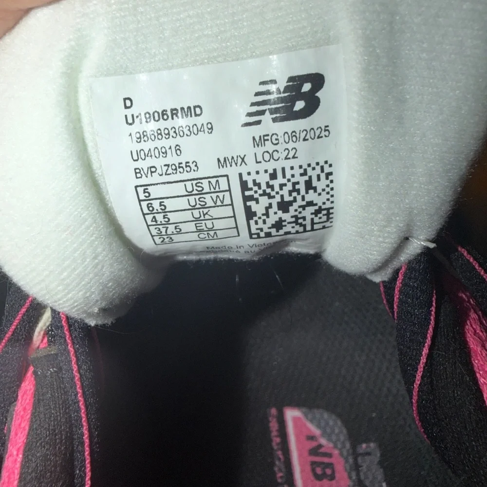 New Balance Kids' Pink and Black Athletic Sneakers